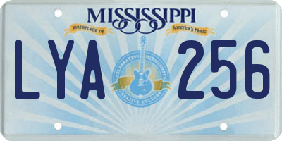 MS license plate LYA256
