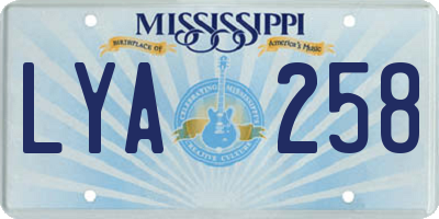MS license plate LYA258
