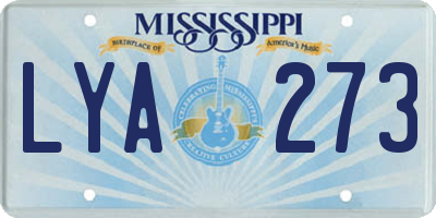 MS license plate LYA273