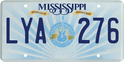 MS license plate LYA276