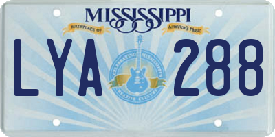 MS license plate LYA288