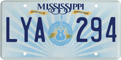MS license plate LYA294