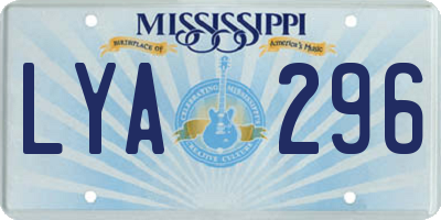 MS license plate LYA296