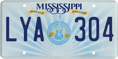 MS license plate LYA304