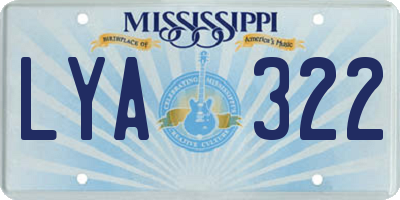 MS license plate LYA322