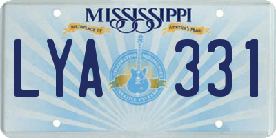 MS license plate LYA331