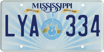 MS license plate LYA334