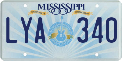 MS license plate LYA340