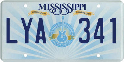 MS license plate LYA341