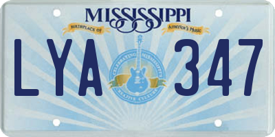 MS license plate LYA347