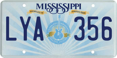 MS license plate LYA356