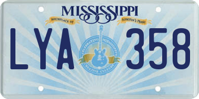 MS license plate LYA358