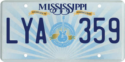 MS license plate LYA359