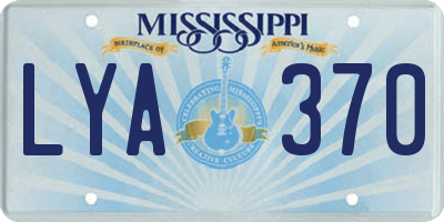 MS license plate LYA370