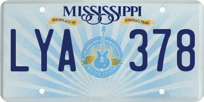 MS license plate LYA378