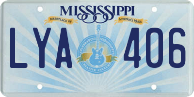 MS license plate LYA406
