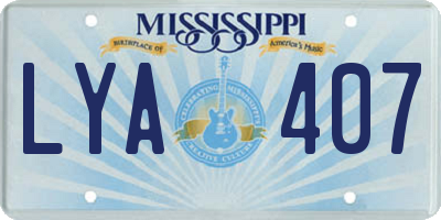 MS license plate LYA407