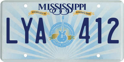 MS license plate LYA412