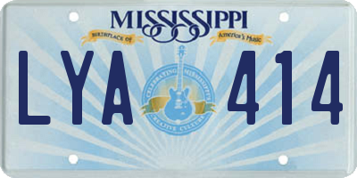 MS license plate LYA414
