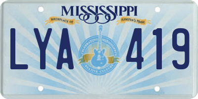 MS license plate LYA419