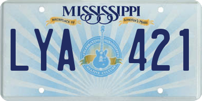 MS license plate LYA421