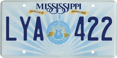 MS license plate LYA422