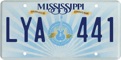 MS license plate LYA441