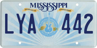 MS license plate LYA442