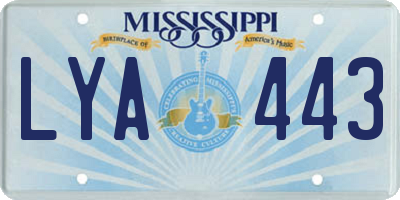 MS license plate LYA443