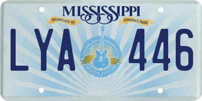 MS license plate LYA446