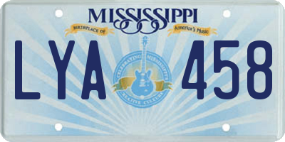 MS license plate LYA458