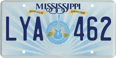 MS license plate LYA462
