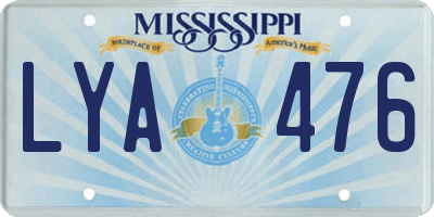 MS license plate LYA476