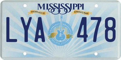 MS license plate LYA478