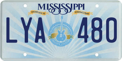 MS license plate LYA480
