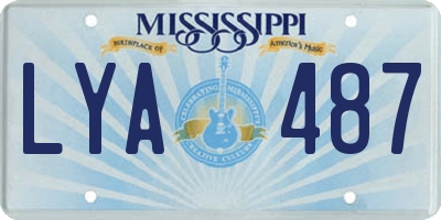 MS license plate LYA487