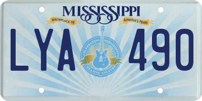 MS license plate LYA490