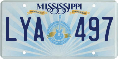 MS license plate LYA497
