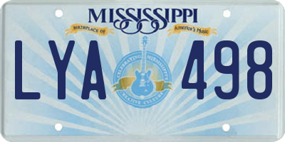 MS license plate LYA498