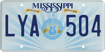 MS license plate LYA504