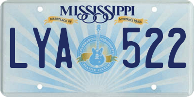 MS license plate LYA522