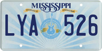 MS license plate LYA526