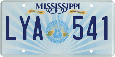 MS license plate LYA541