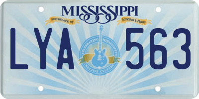 MS license plate LYA563