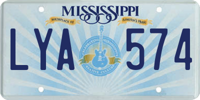 MS license plate LYA574