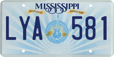 MS license plate LYA581