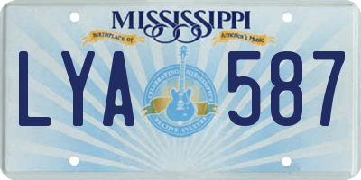 MS license plate LYA587