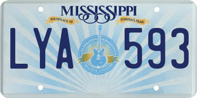 MS license plate LYA593