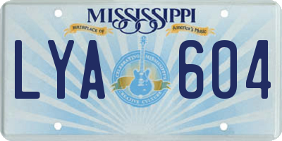 MS license plate LYA604