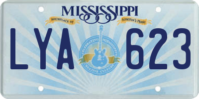 MS license plate LYA623